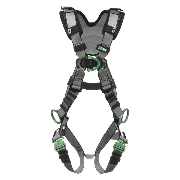 Full Body Harness, Vest Style, XL, Nylon, Gray