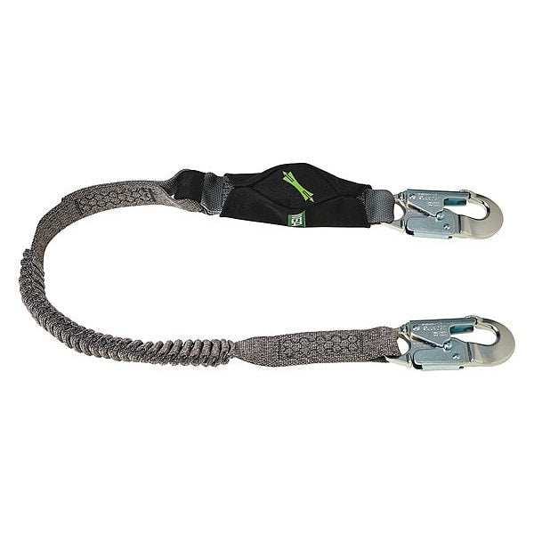 Lanyard, 6 ft., 310 lb. Weight Capacity, Black/Gray