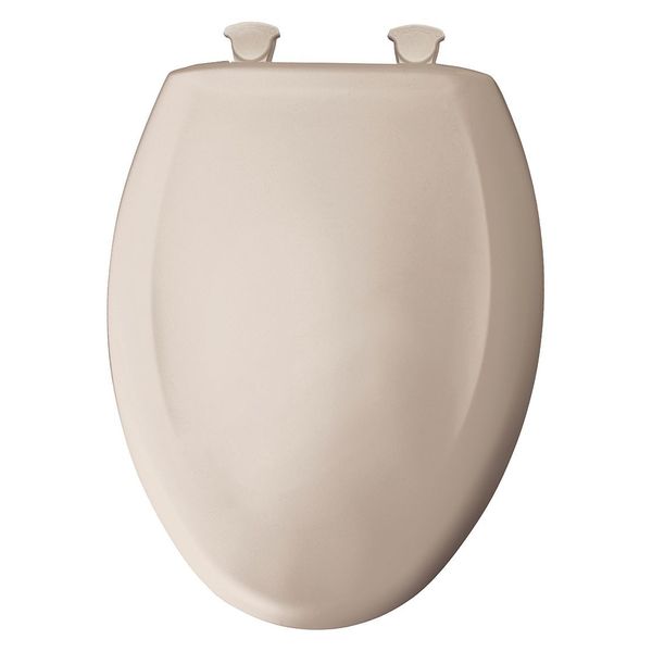 Elongated Closed Front Toilet Seat, Blush, With Cover, Plastic, Blush