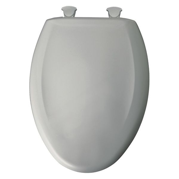 Elg Closed Front Toilet Seat, Ice Gray, With Cover, Plastic, Elongated