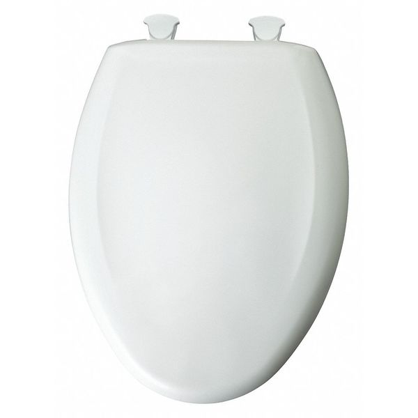 Elg Closed Front Toilet Seat, Crane White, With Cover, Plastic