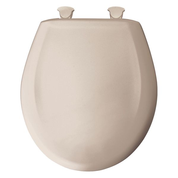 Round Closed Front Toilet Seat, Blush, With Cover, Plastic, Round