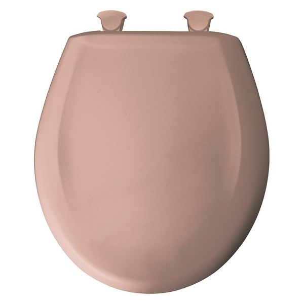Round Closed Front Toilet Seat, Wild Rose, With Cover, Plastic, Round