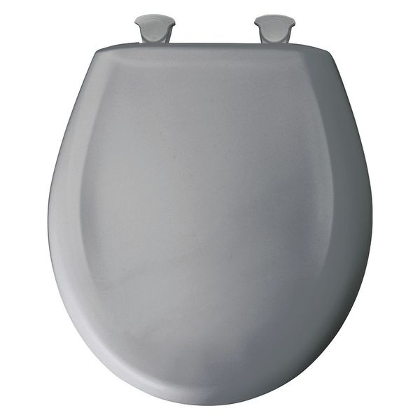 Round Closed Frnt Toilet Seat, Cntry Gray, With Cover, Plastic, Round
