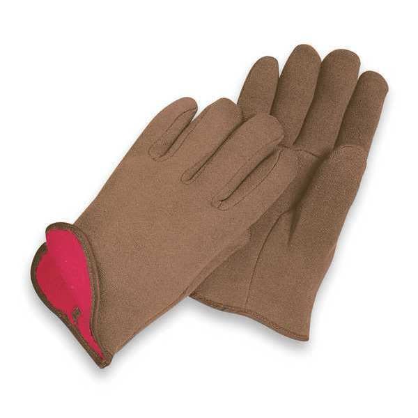 Jersey Gloves, Poly/Cotton, L, Brown, PR