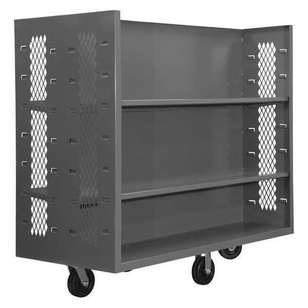14 ga. Steel 2 Sided Mesh Stock Cart 2000 lb. Capacity, 60