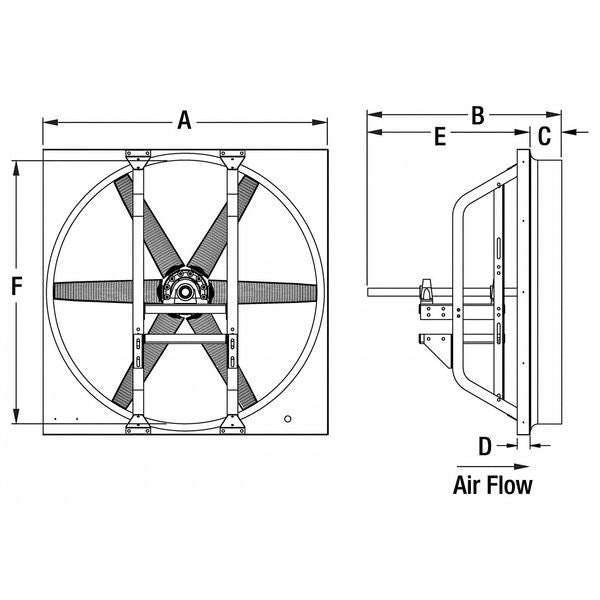 Heavy Duty Fan, 22,791 cfm, 208-230/460V