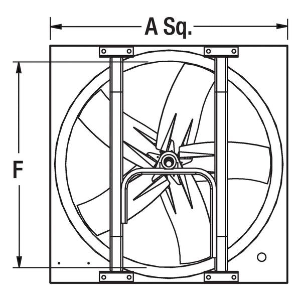 Medium Duty Exhaust Fan with Motor and Drive Package, 30 in Blade Dia, 208-230/460V AC, 1 1/2 hp