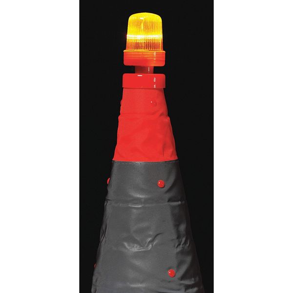 Safety Cone, LED Flashing, Red, Plastic