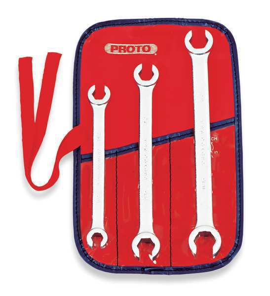Flare Double End Wrench Set, 3Pieces, 6Pts