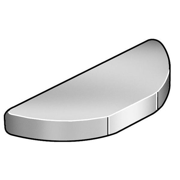 Woodruff Key, 3/8 x 1-3/8 in Key Size, F SAE Number, 0.578 in H, C-1035 Steel Plain, 10 PK