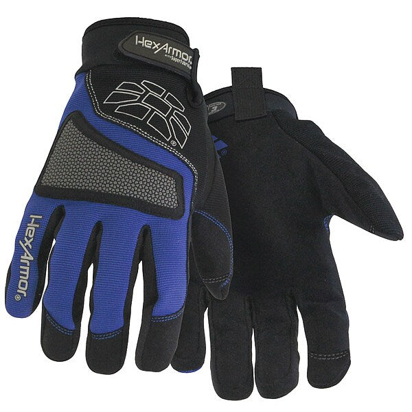 Mechanics Gloves, 3XL, Black/Blue, SuperFabric(R)