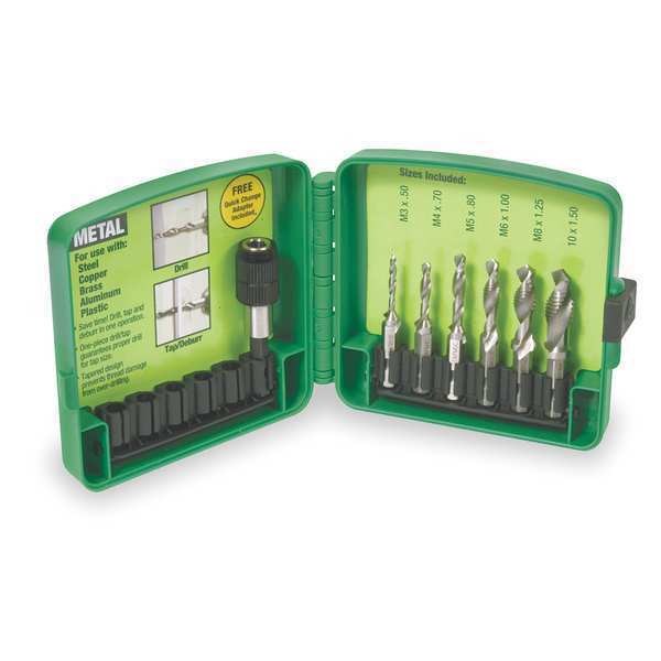 Drill/Tap/Countersink Set, Metric, 6 Pc