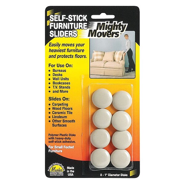 Furniture Glides, Self-Stick, Round, 1