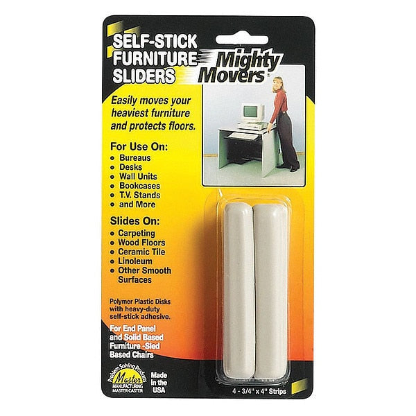 Furniture Glides, Self-Stick, Rect., 4