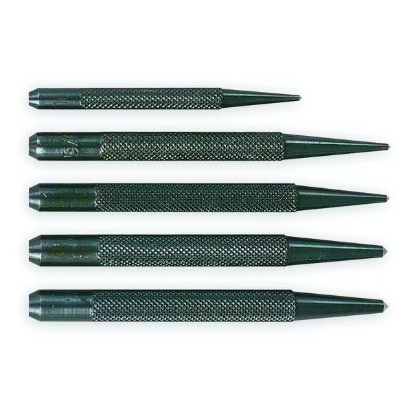 Center Punch Set W/Pouch, 3 and 4 In, 5 Pc
