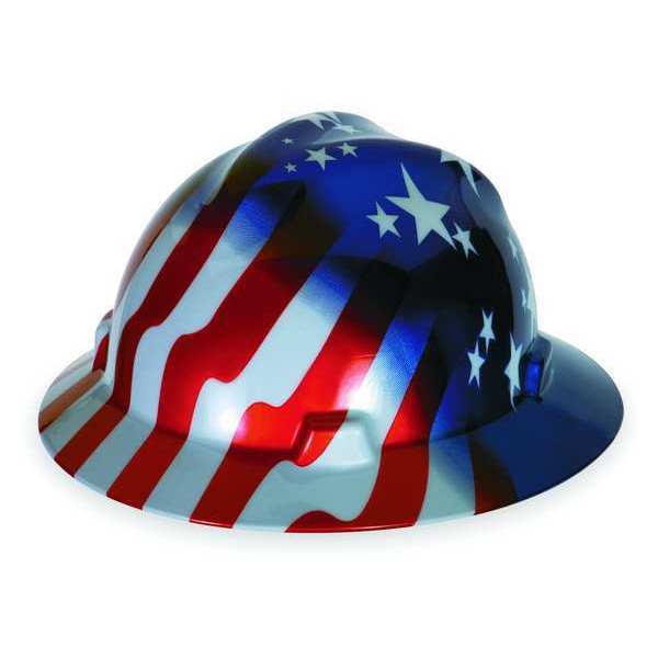Full Brim Hard Hat, Type 1, Class E, Ratchet (4-Point), Red