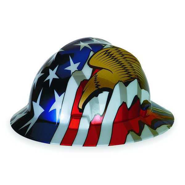 Full Brim Hard Hat, Type 1, Class E, Ratchet (4-Point), Red