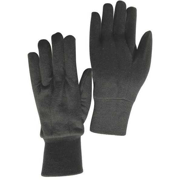 Jersey Gloves, Task & Chore, Cotton/Polyester, Knit, Uncoated, Lightweight, Brown, Large, 1 Pair
