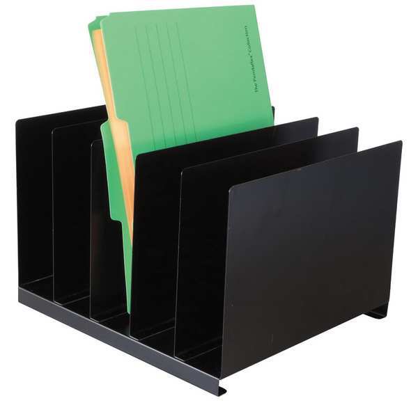 Desk Organizer, Letter, 5 Compartments, Blk