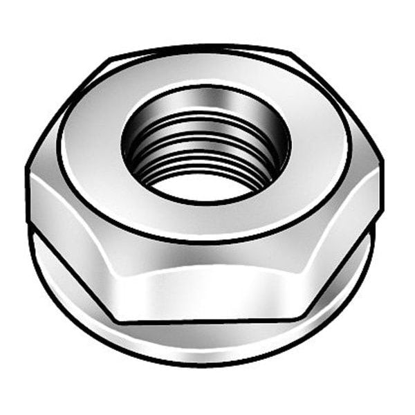 Conical Washer Lock Nut, #10-32, Steel, Grade 2, Zinc Plated, 10000 PK