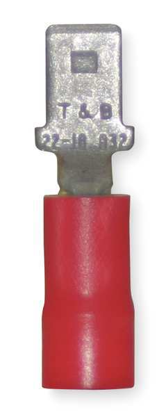 Male Disconnect, Red, 22-18AWG, PK100