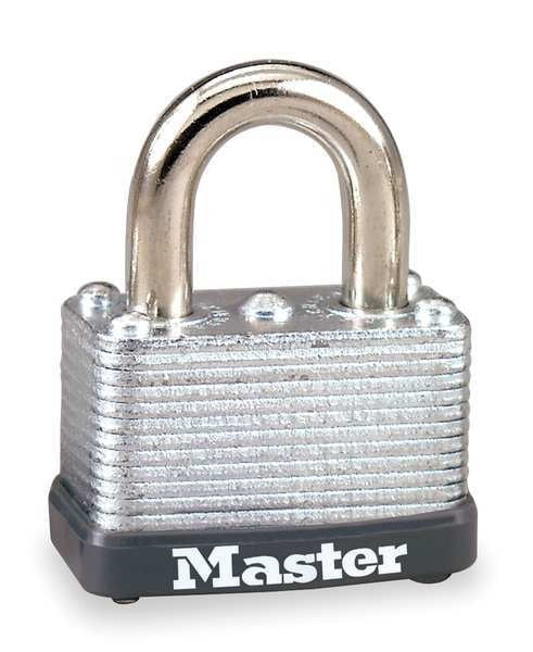 Padlock, Keyed Different, Standard Shackle, Rectangular Steel Body, Steel Shackle, 9/16 in W