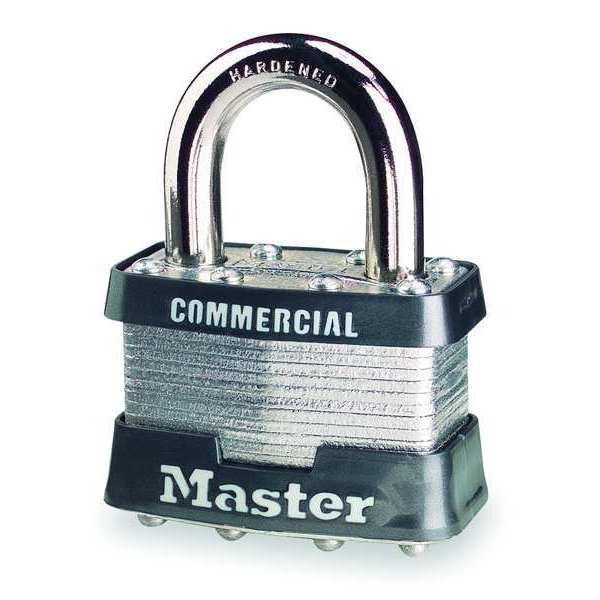 Padlock, Keyed Different, Standard Shackle, Rectangular Steel Body, Steel Shackle, 3/4 in W