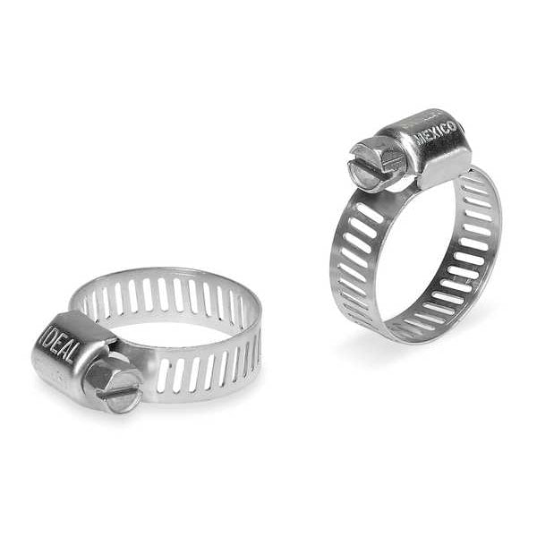 Hose Clamp, 301 Stainless Steel, Perforated Band, 5/16 in â 7/8 in Clamping Dia, 10 Pack
