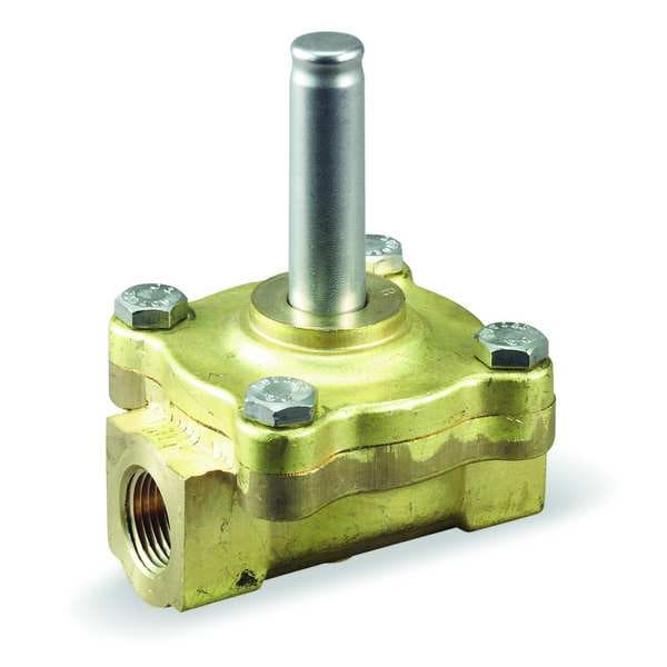 Brass Solenoid Valve Less Coil, Normally Closed, 1/2 in Pipe Size