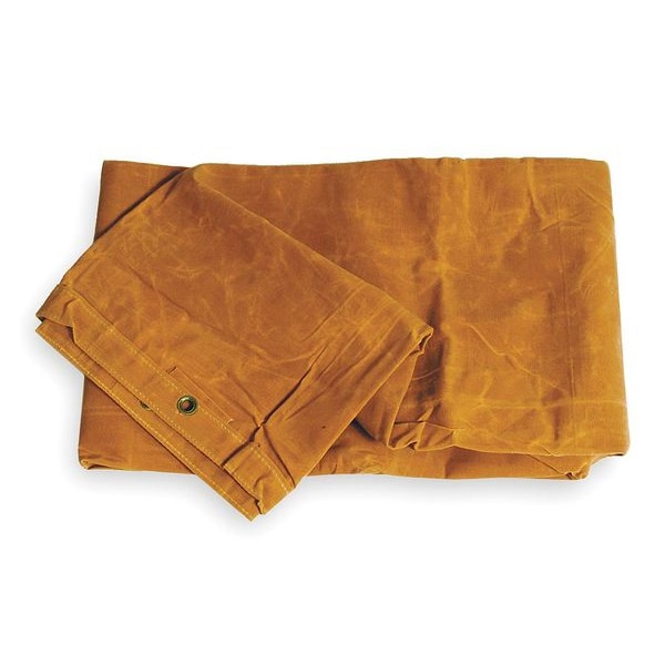 Tarp, 6 x 8 ft, 20 Mil, Cotton Canvas, Standard Duty, Tan, Mildew Resistant