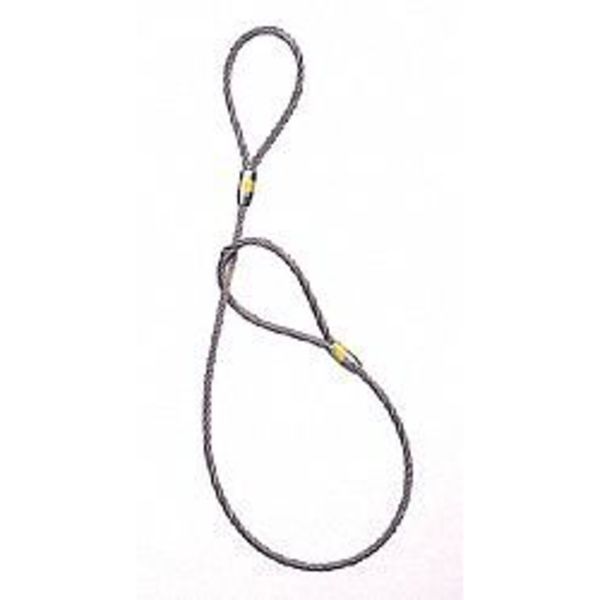 Sling, Wire Rope, L6Ft, VLL2800Lb, Dia3/8In