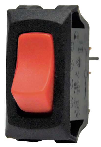 Lighted Rocker Switch, SPST, 3 Connections