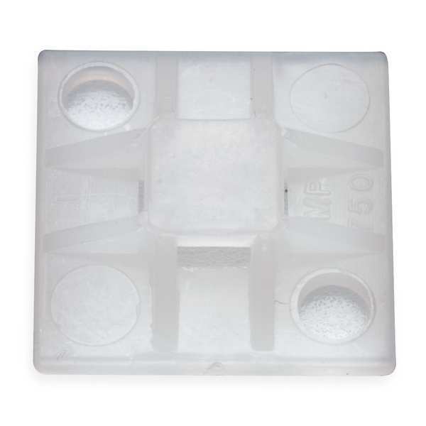 Cable Tie Mounting Pad, 4-Way, Natrl, PK100