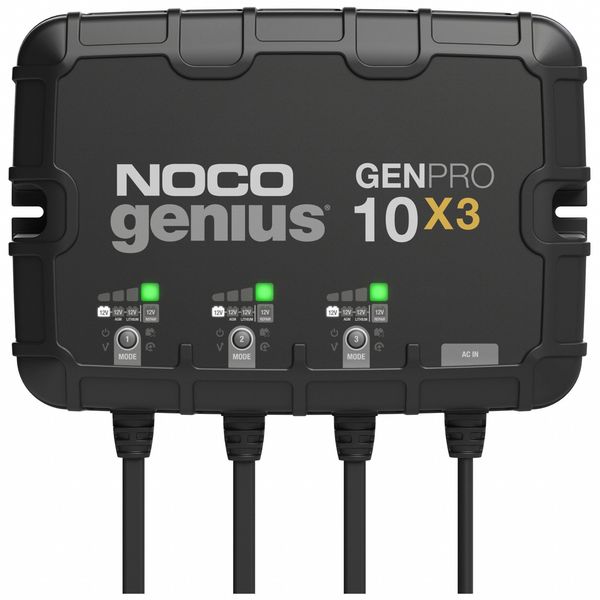 Battery Charger, 30 A Input, 6 ft L Cable