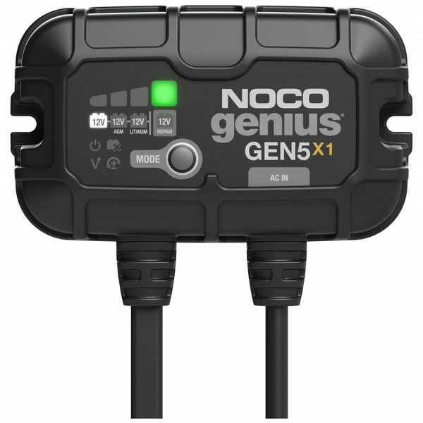 Battery Charger, 50 A Input, 6 ft L Cable