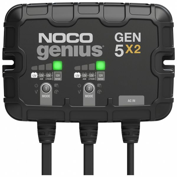 Battery Charger, 10 A Input, 6 ft L Cable