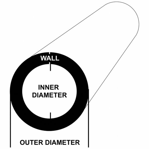 SS Round Tube 316, 36 in Overall L