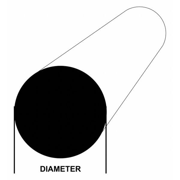 Aluminum Round Bar, 6 ft Overall L