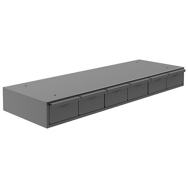 Drawer Bin Cabinet with 6 Drawers, Prime Cold Rolled Steel, 33 3/4 in W x 4 in H x 12 1/4 in D