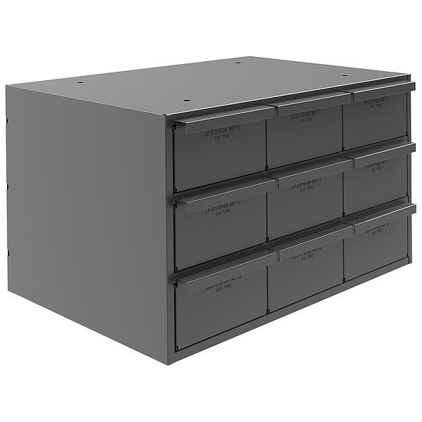 Drawer Bin Cabinet with 9 Drawers, Prime Cold Rolled Steel, 17 1/4 in W x 11 in H x 12 1/4 in D