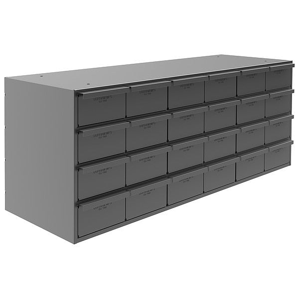 Drawer Bin Cabinet with 24 Drawers, Prime Cold Rolled Steel, 33 3/4 in W x 14 1/4 in H x 12 1/4 in D