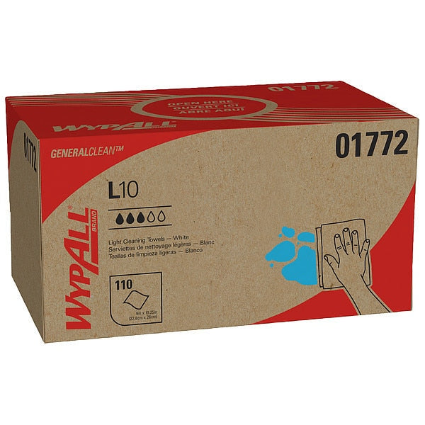 Dry Wipe, White, UCTAD, 18 PK, 110 Wipes, 9 in x 10 1/4 in