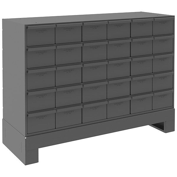 Drawer Bin Cabinet with 30 Drawers, Prime Cold Rolled Steel, 34 in W x 26 1/4 in H x 12 in D