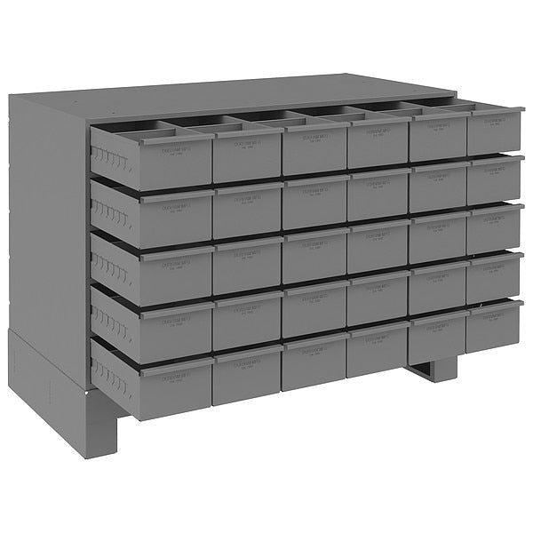 Drawer Bin Cabinet with 30 Drawers, Prime Cold Rolled Steel, 34 in W x 26 1/4 in H x 17 3/4 in D