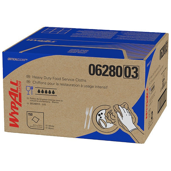 Dry Wipe, Blue/White, Box, Hydroknit, Food Service Area, Rough Surface, General Purpose, 1 PK