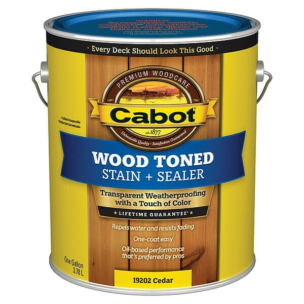 Exterior Stain, Cedar, Toned Flat, 1 gal.
