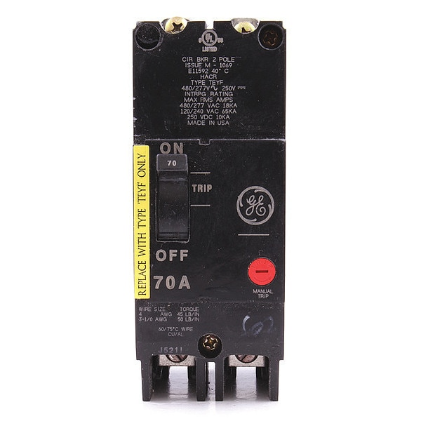 Molded Case Circuit Breaker, 70 A, 277/480V AC, 2 Pole, Bolt On Panelboard Mounting Style