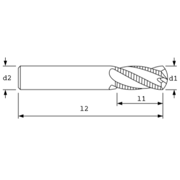 SC Endmill, 4FL, BRT, 5/8
