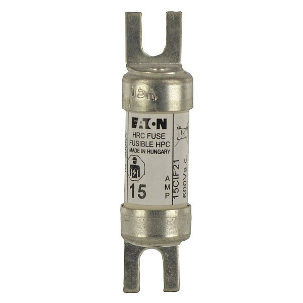 Fuse, Time Delay, 15 A, CIF21 Series, 600V AC, 250V DC, 55mm L x 14mm dia